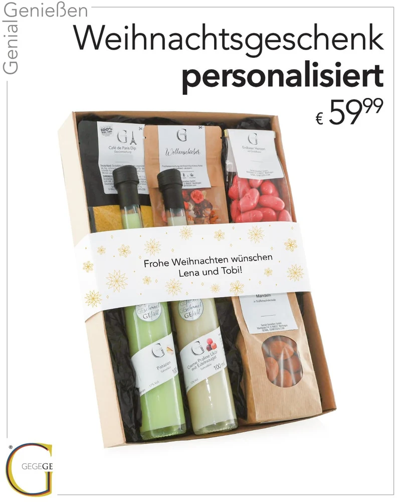 Personalisierbares Weihnachtsgeschenk groß - mit Alkohol
