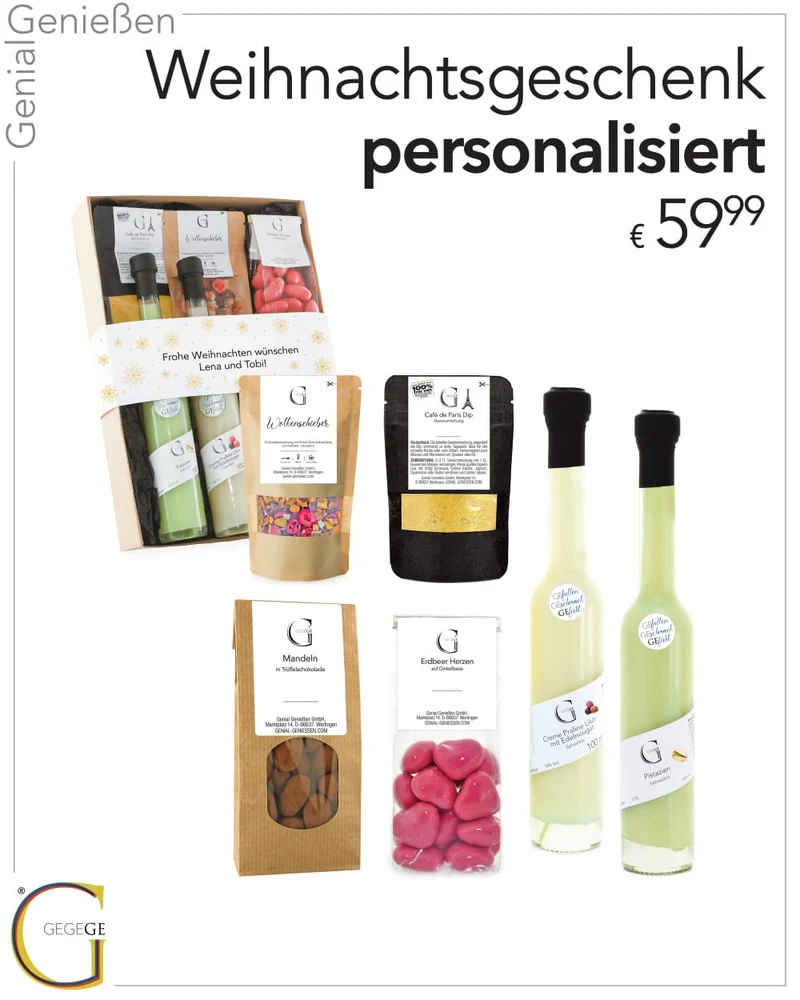 Personalisierbares Weihnachtsgeschenk groß - mit Alkohol