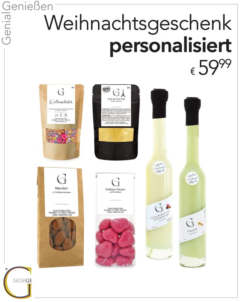 Personalisierbares Weihnachtsgeschenk groß - mit Alkohol