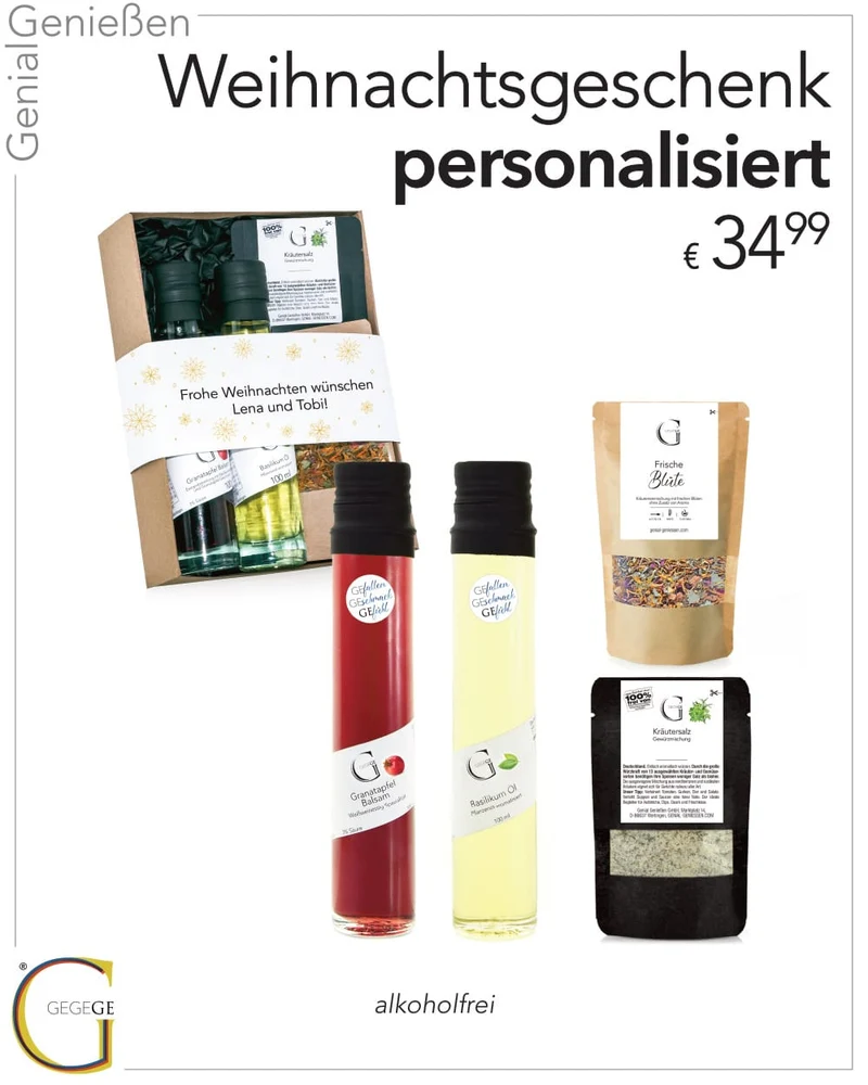 Personalisierbares Weihnachtsgeschenk klein - ohne Alkohol