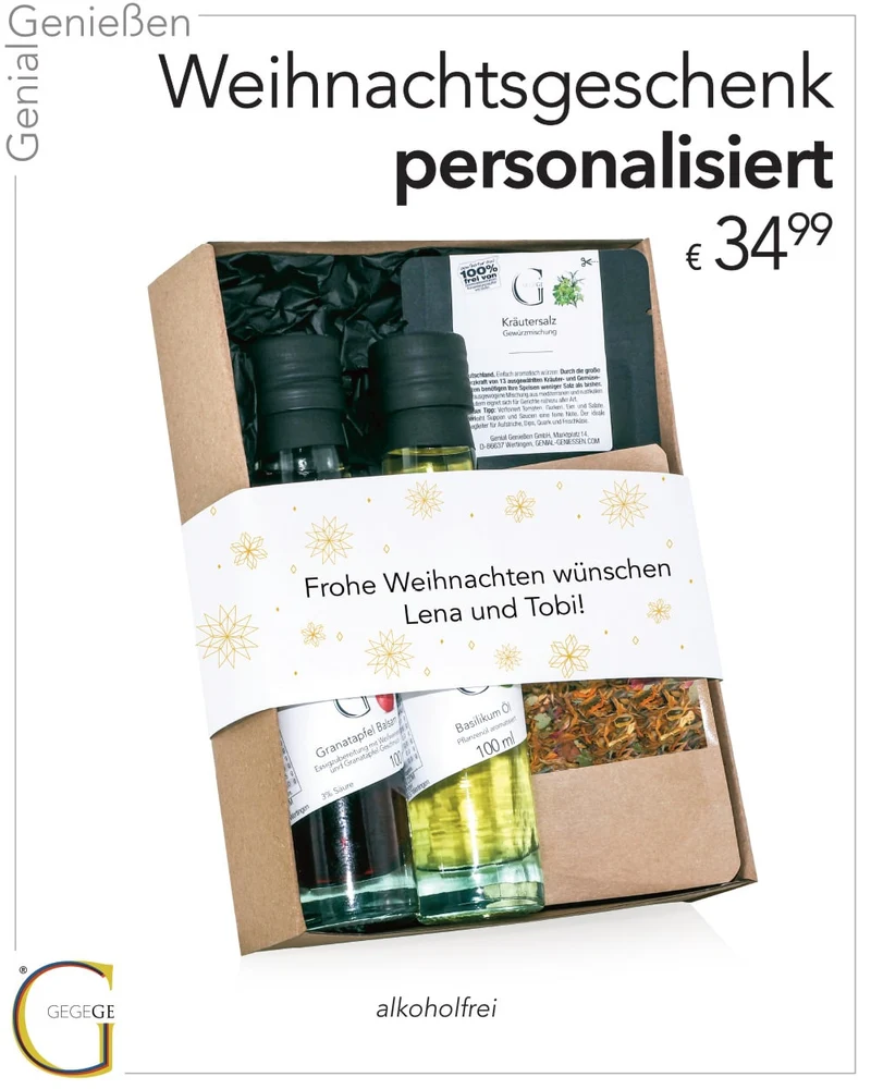 Personalisierbares Weihnachtsgeschenk klein - ohne Alkohol