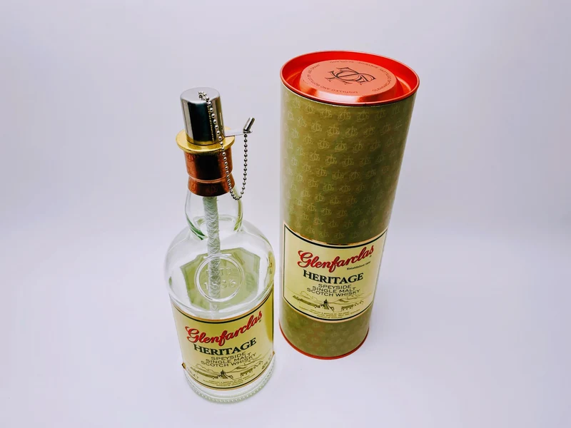 Whisky-Öllampe Glenfarclas | Handgemachte Öllampe aus Glenfarclas Whiskey Flaschen | Upcycling | Individuell | Geschenk | Schottland | Deko