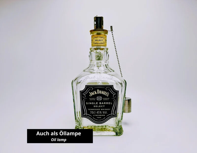 Whisky Tischlampe aus echter Whiskyflasche – Handgemachte Upcycling Design Lampe mit warmem Licht – Geschenkidee für Whisky Liebhaber