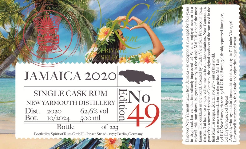 Rumclub Ed. 49 New Yarmouth Jamaica 2020 2024 62,6 % 0,5l l Rum club