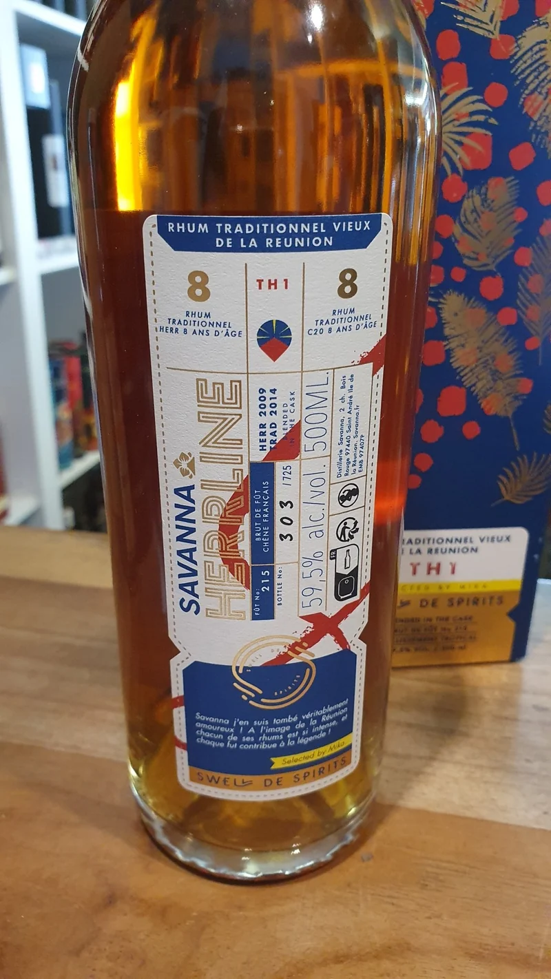 X Savanna Herrline TH1 Swell de Spirit Reunion Rhum 59,5 % 2 vol. 0,5l rum Brut de Fut No. 215 selected by Mika HERR 2009 TRAD 2014