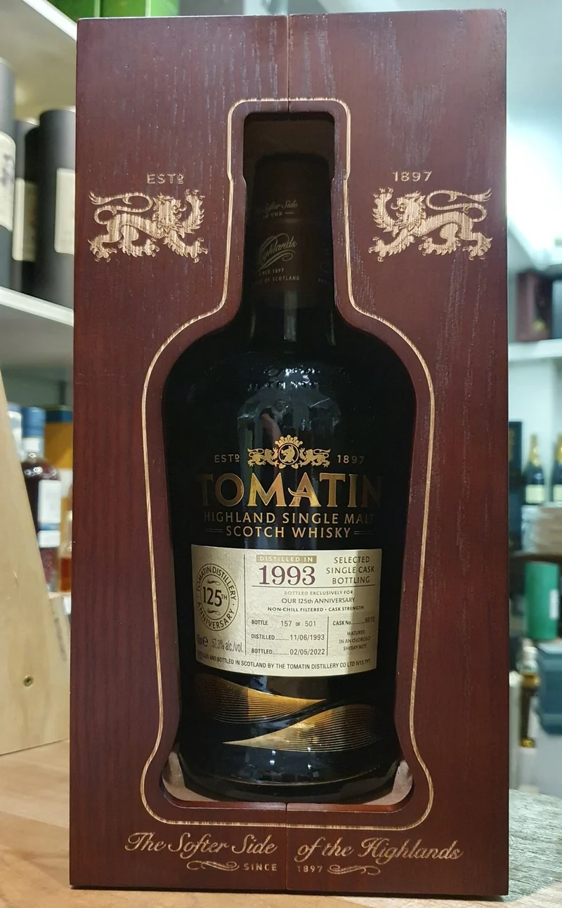 X Tomatin selected 1993 2022 Single cask Edition 0,7l 57,3 % vol. scotch whisky 125th #6810