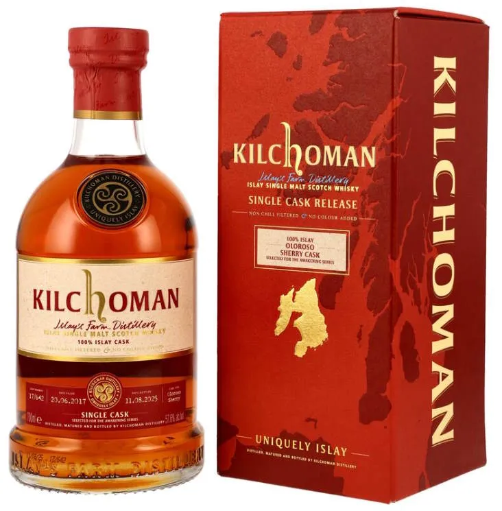 X Kilchoman 2017 2025 8 y Oloroso Sherry Cask The Awakening Series Edition 0.7l 57,6 % scotch whisky #17/642