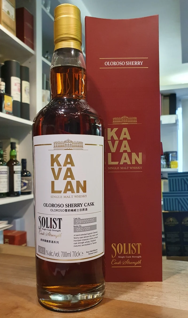 Kavalan Solist Oloroso 2019 single cask0.7l Fl 54%vol. ki Taiwan Whisky gewölbt #S19191120020c