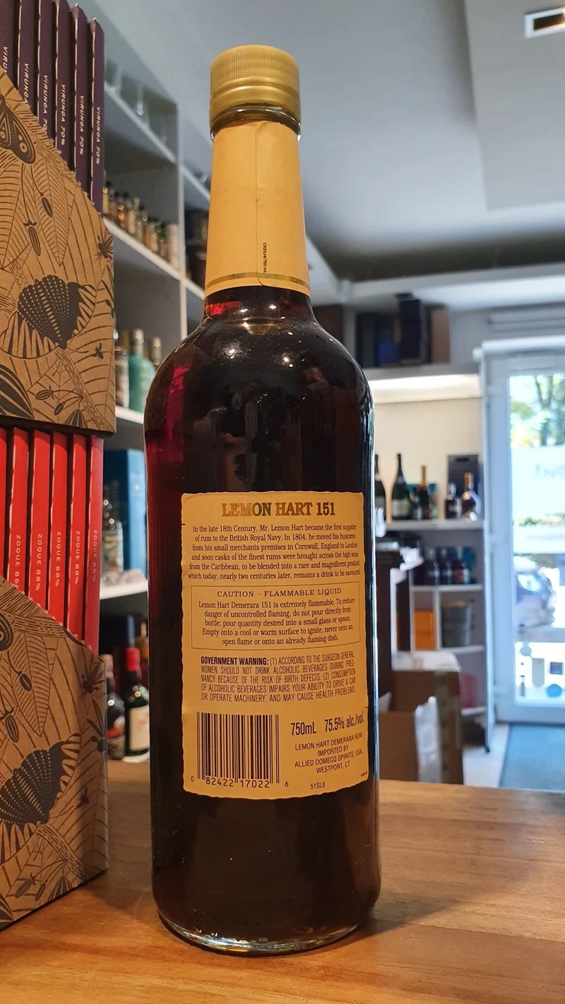 Lemon Hart 1980s Demerara Overproof 151 0,7l 75,5% Guyana Rum Fassabfüllung Sonderedition