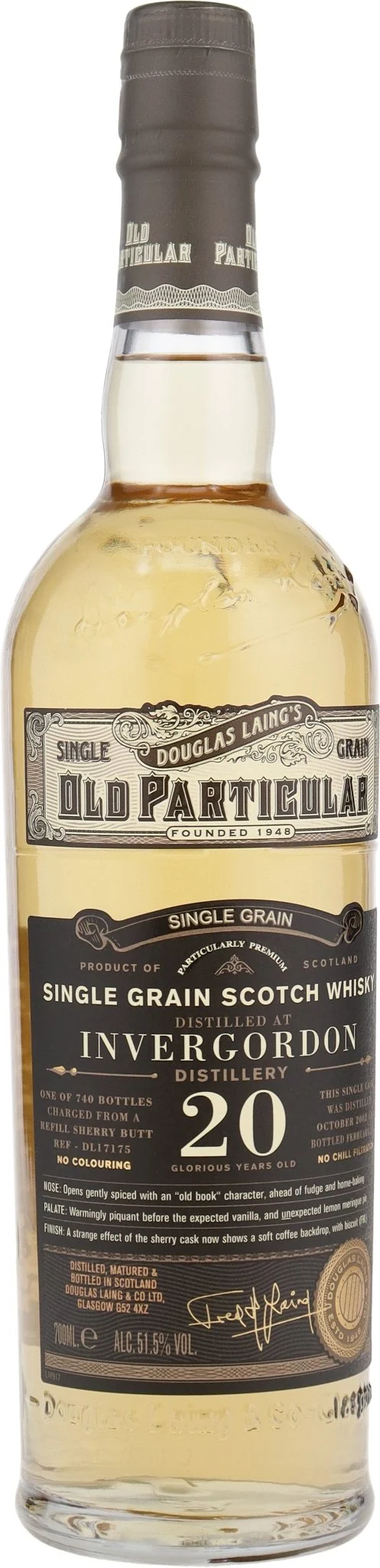 X Invergordon 2002 single cask 20 y Refill Sherry Butt 51,5% vol. 0,7l Old Particular Whisky