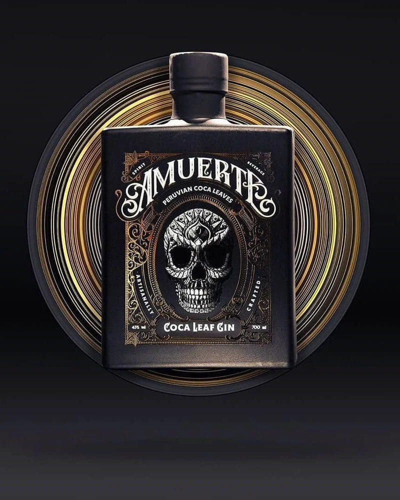 Amuerte Coca Leaf Gin Black Edition inkl. Becher