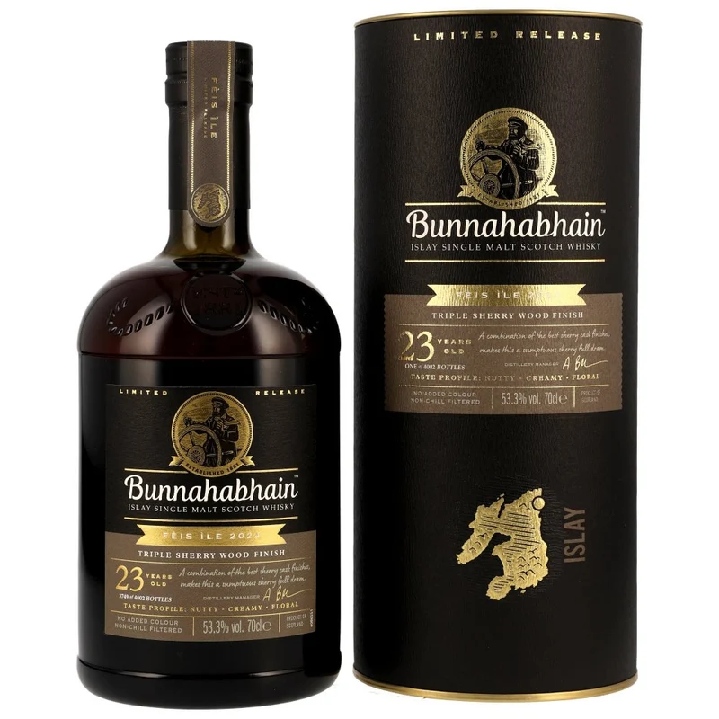Bunnahabhain 23 Jahre Feis Ile 2024 Triple Sherry 53,3% 0,7l