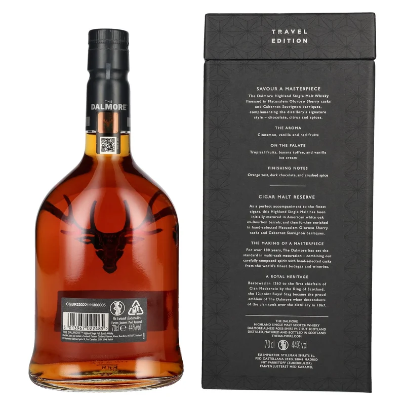 The Dalmore CIGAR MALT Reserve Highland Single Malt Scotch Whisky Travel Edition 44% Vol. 0,7l in Geschenkbox
