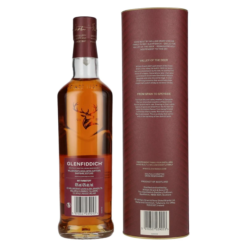 Glenfiddich 15 Years Old Sherry Cask Single Malt Travel Exclusive 43% Vol. 0,7l in Geschenkbox