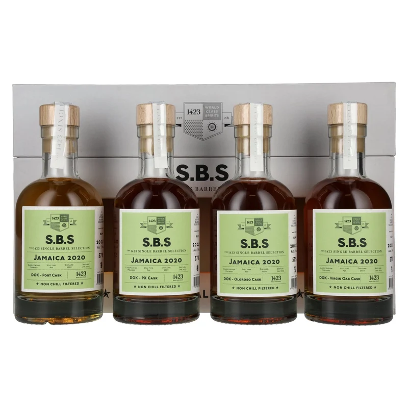 1423 S.B.S JAMAICA Experimental Cask Series 2020 57% Vol. 4x0,2l in Geschenkbox