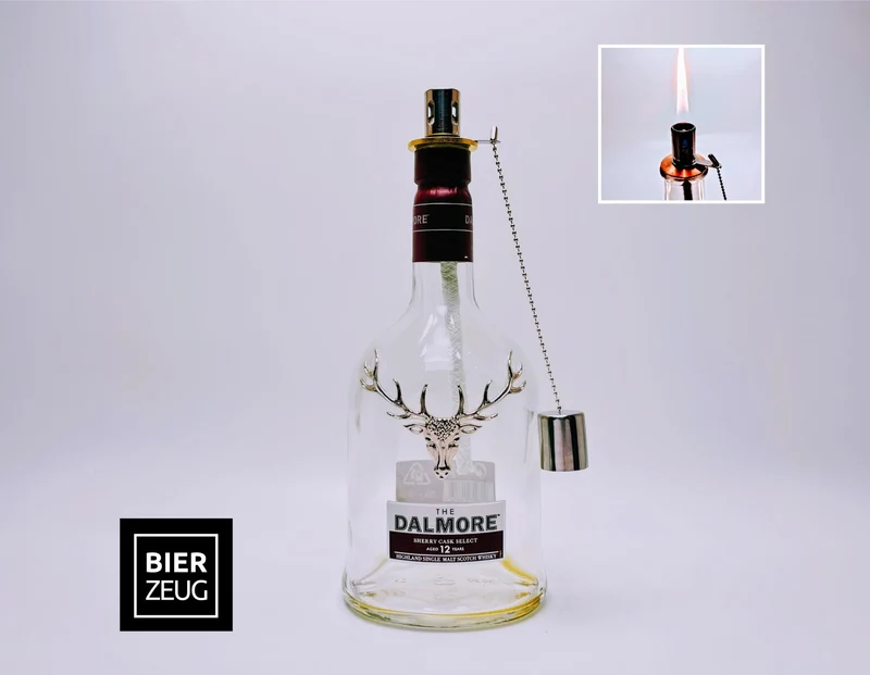 Whisky-Öllampe Dalmore | Handgemachte Öllampe aus Dalmore Whiskey Flaschen | Upcycling | Individuell | Geschenk | Schottland | Deko