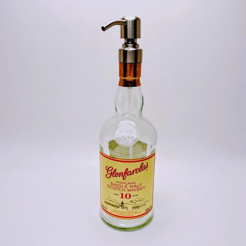 Whisky-Seifenspender Glenfarclas | Upcycling Pumpspender aus Glenfarclas Whiskey Flaschen | Nachfüllbar mit Seife | Bad Deko | Geschenk