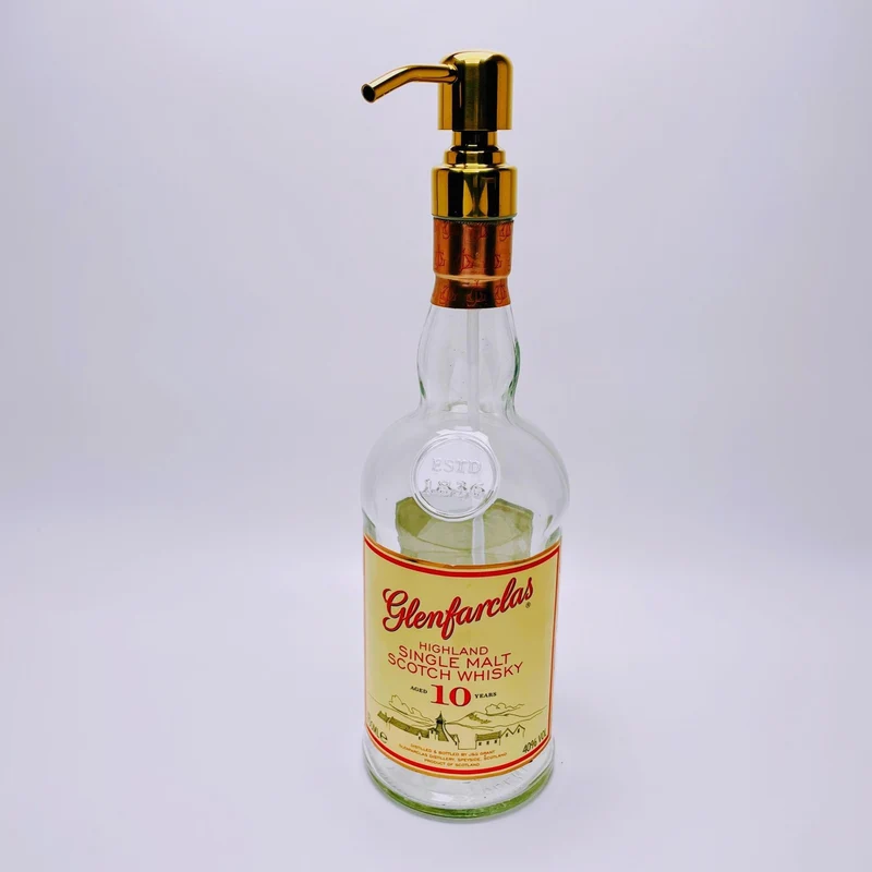 Whisky-Seifenspender Glenfarclas | Upcycling Pumpspender aus Glenfarclas Whiskey Flaschen | Nachfüllbar mit Seife | Bad Deko | Geschenk