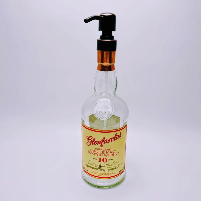 Whisky-Seifenspender Glenfarclas | Upcycling Pumpspender aus Glenfarclas Whiskey Flaschen | Nachfüllbar mit Seife | Bad Deko | Geschenk