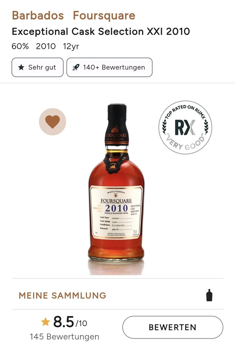 Foursquare 2010 Barbados 12 y cask strength 60% vol. 0,7l ecs Rum