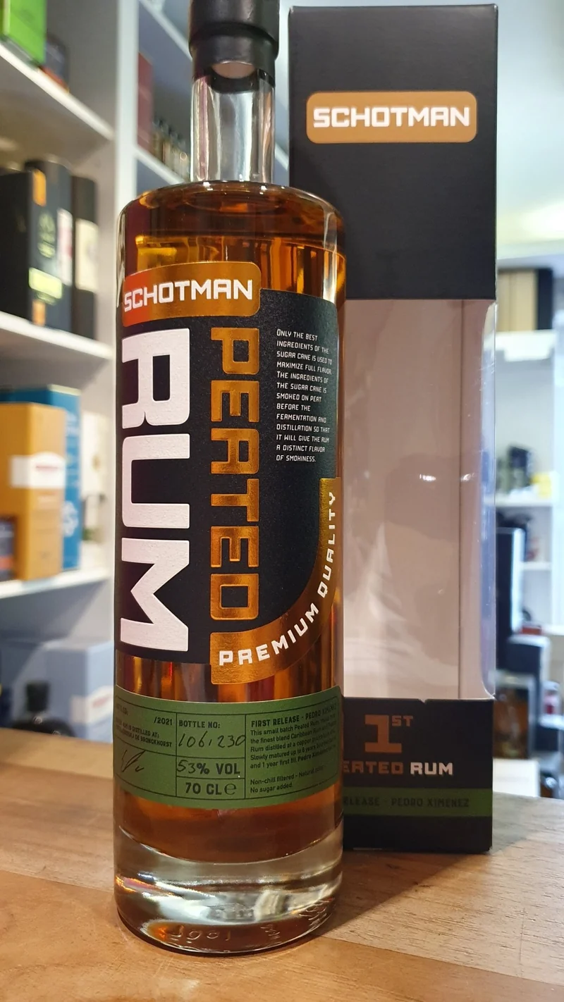 Schotman Rum B1 Peated PX cask 0,7l 52 53% vol. blend grün
