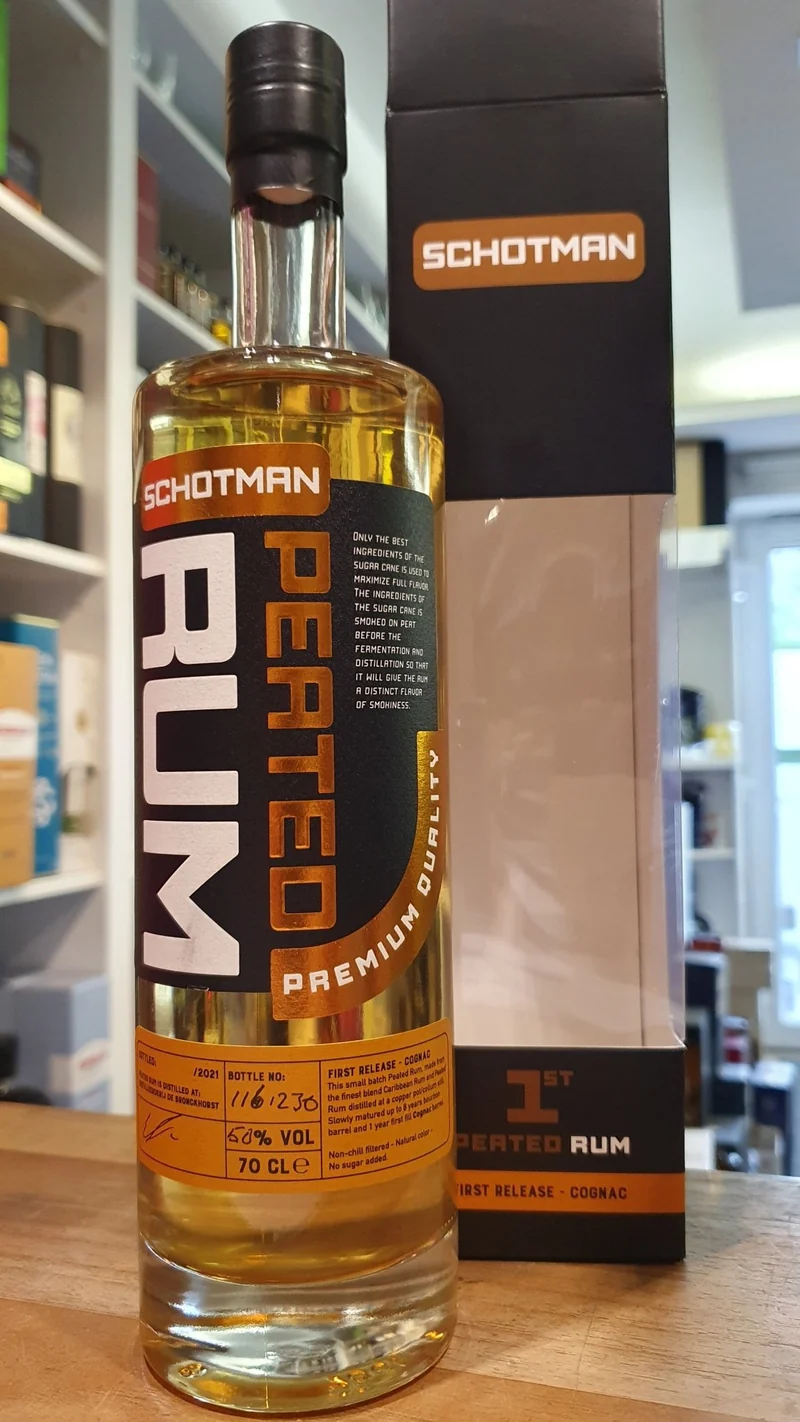 Schotman Rum B1 Peated Cognac cask 0,7l 50% vol. blend orange