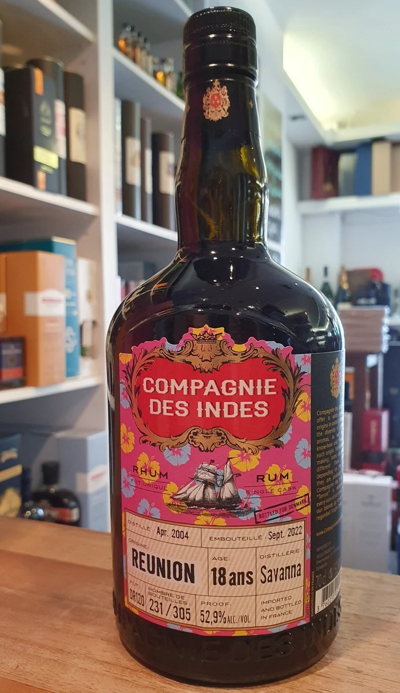 Compagnie des Indes Reunion 2004 2022 Savanna Dis. 18 y cdi Single Cask Rum 52,9% vol. 0,7l Cask strength Fassabfüllung Sonderedition limitiert auf ein Fass
