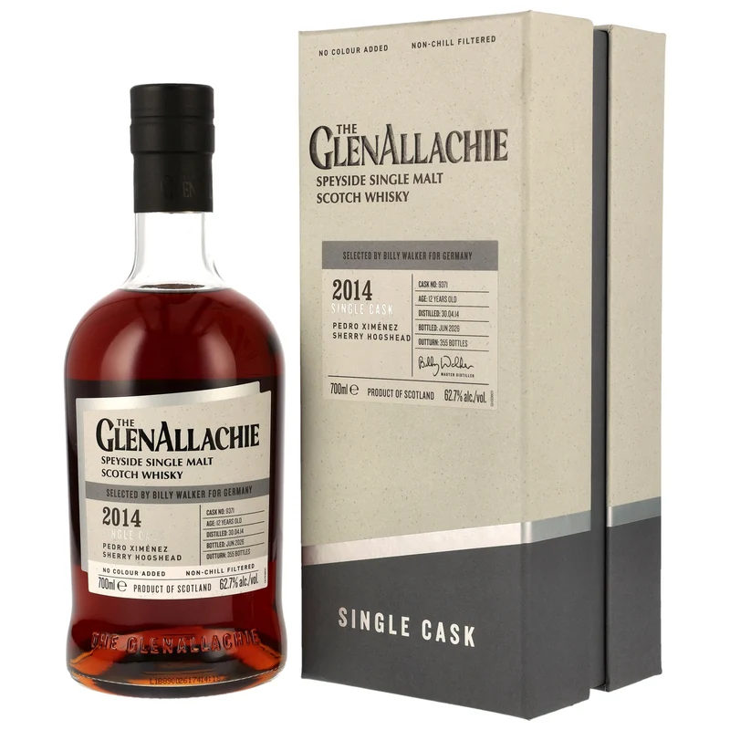 GlenAllachie 2014/2026 – 12 Jahre PX Sherry Hogshead #9371 62,7% vol. 700ml