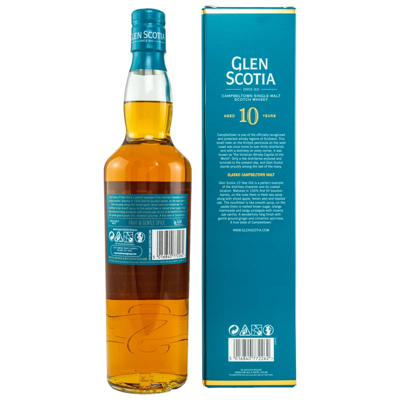 GLEN SCOTIA - 10 Jahre Unpeated - 40% Vol.