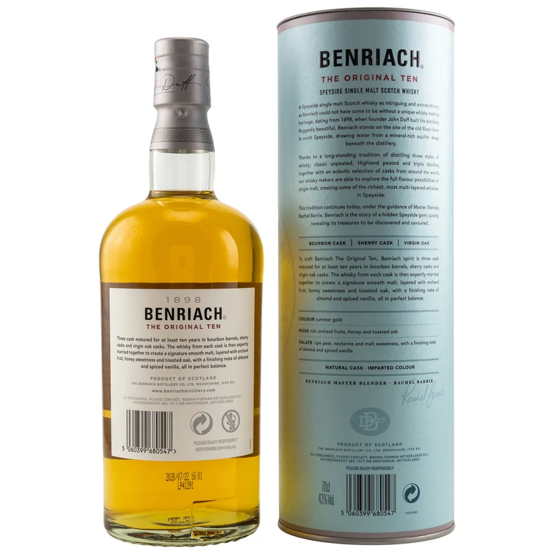 BENRIACH - 10 Jahre The Original Ten - 43% Vol.