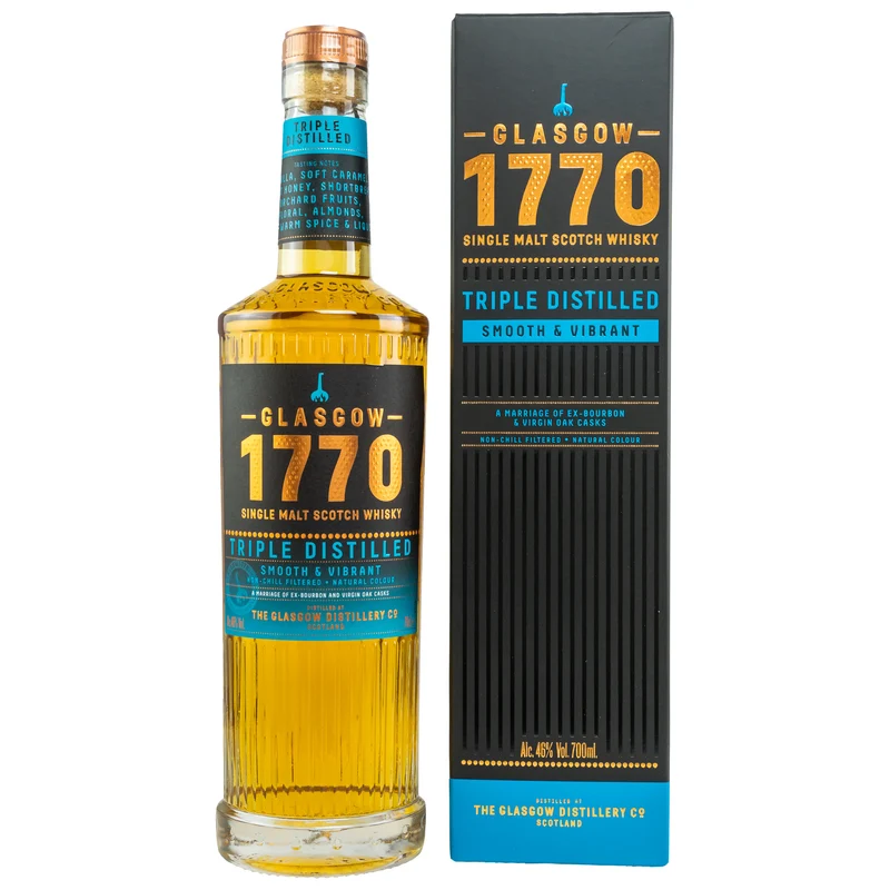 1770 GLASGOW - Single Malt Scotch Whisky Triple Distilled Smooth - 46 % Vol.