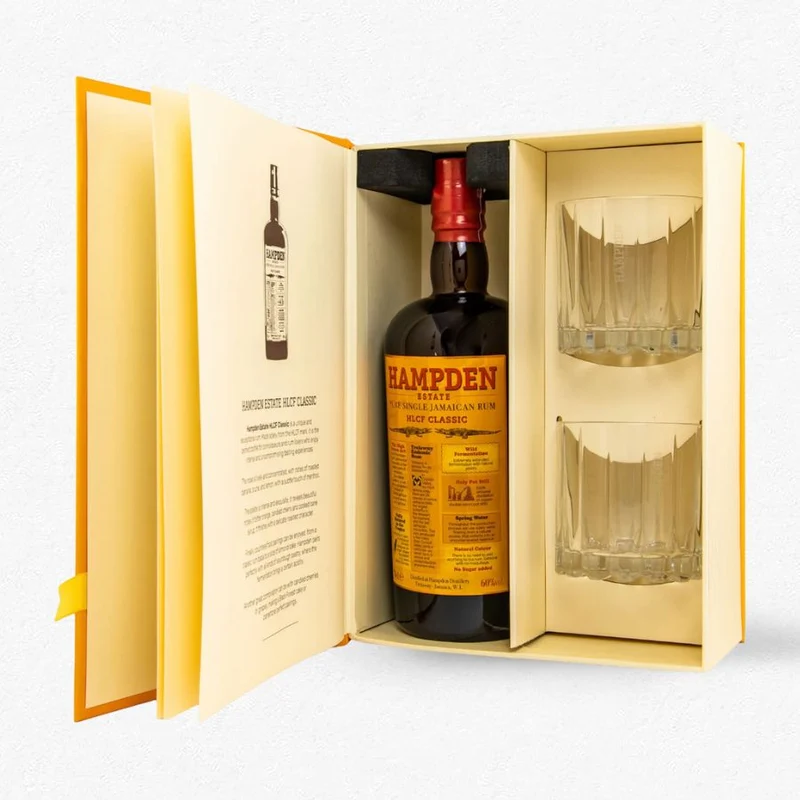 Hampden HLCF Classic Pure Single Jamaican Rum Book Edition inkl. 2 Gläser 60% 0,7L