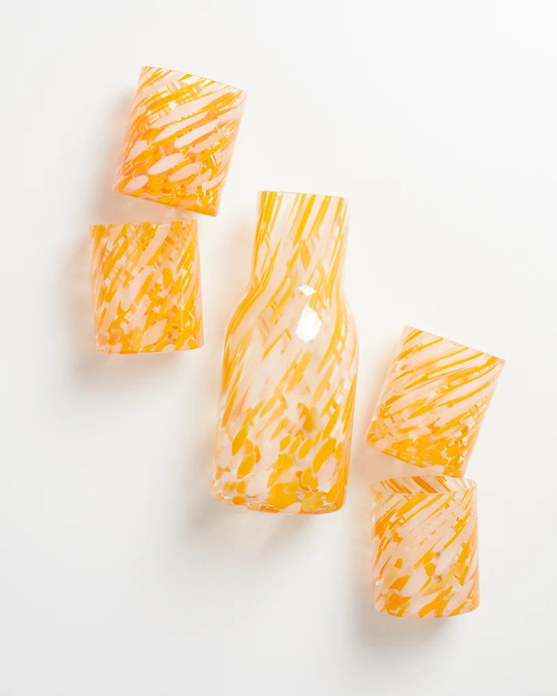 Joia Glas groß drops orange 5er-Set