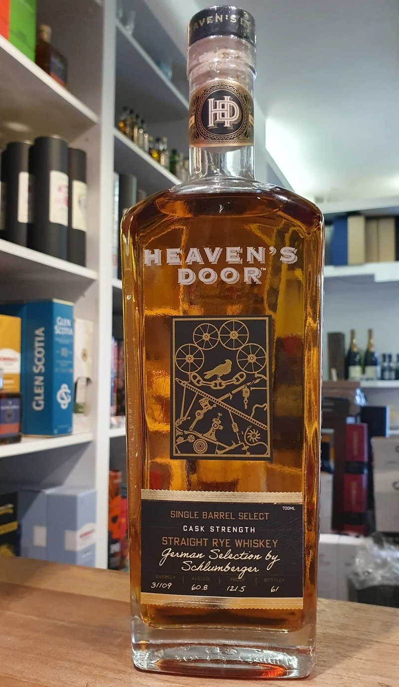 Heaven‘s Door Rye Single Barrel #2 Whiskey 0,7l 60,8% vol. Bob Dylon #31109 green label