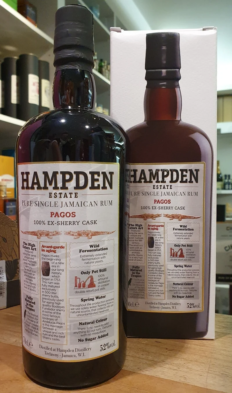 Hampden Estate Pagos 2023 Ex-Sherry Single Jamaica Rum 52%vol. 0,7l Jamaika schwarze Kapsel