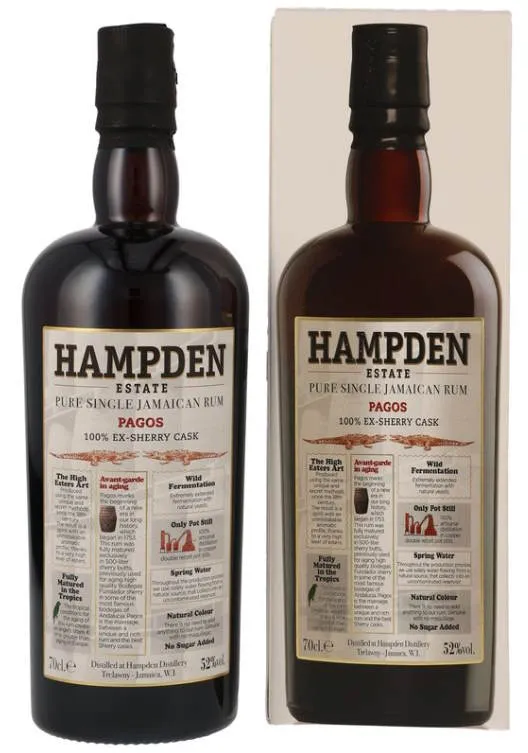 Hampden Estate Pagos 2023 Ex-Sherry Single Jamaica Rum 52%vol. 0,7l Jamaika schwarze Kapsel