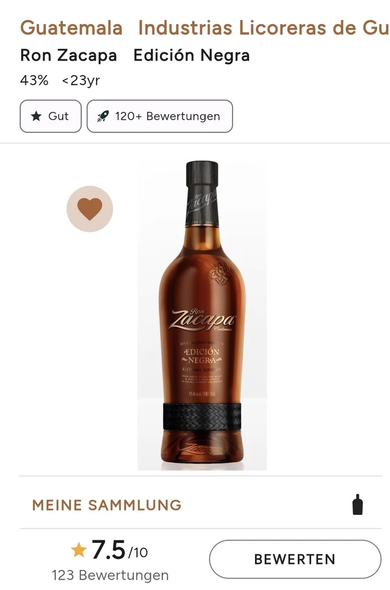 Ron Zacapa Edicion Negra 0,7 43%vol. m.GP Rum Guatemala