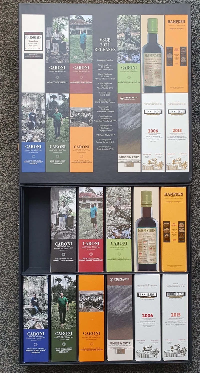 Velier VSGB 1996 - 2015 Releases 2021 Set 11x 0,1L %vol. Rum Rhum Selection exclusive