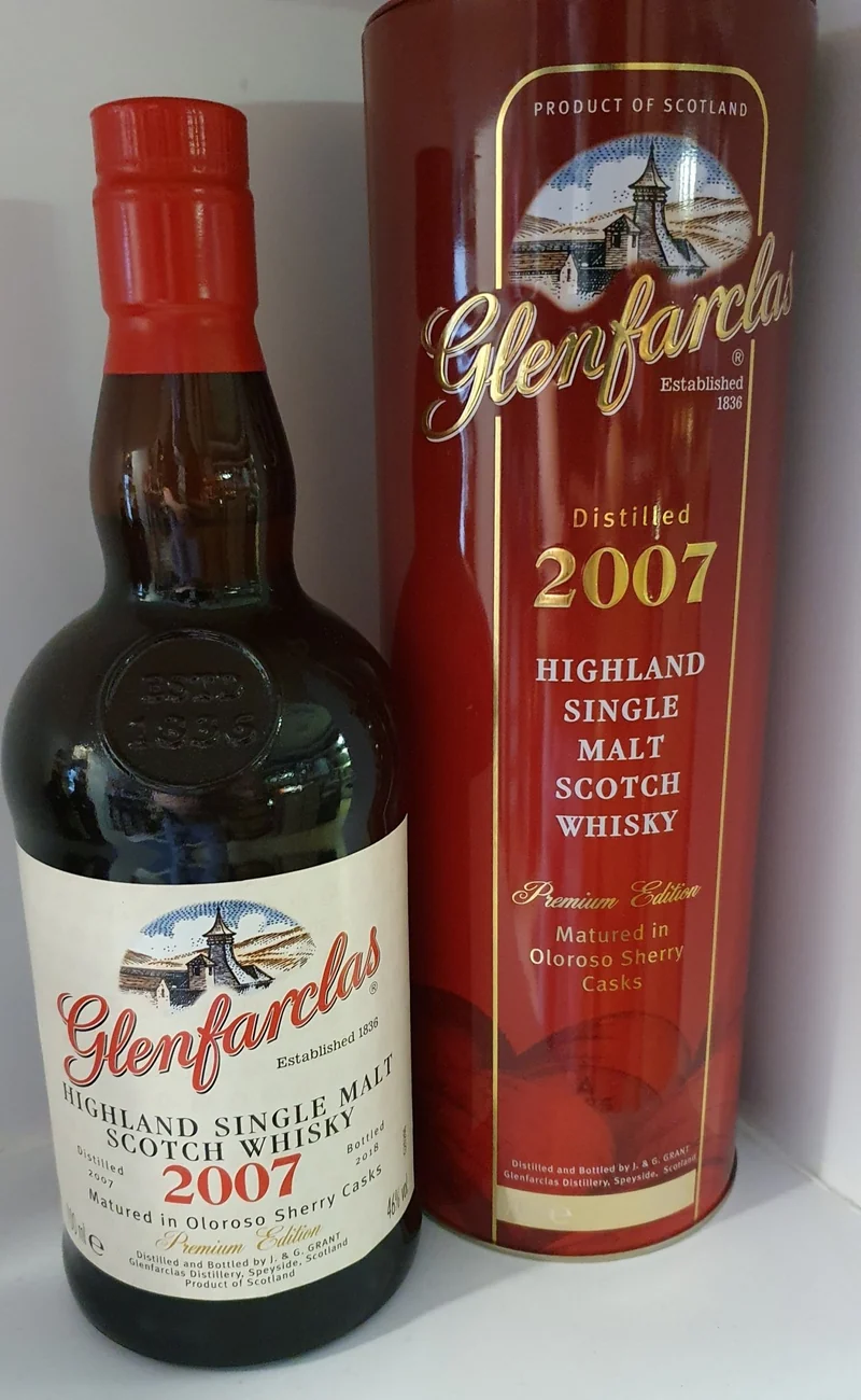 X Glenfarclas 2007 sherry cask mit roter Blech DOSE 0,7l 46 % vol. Edition single malt scotch whisky