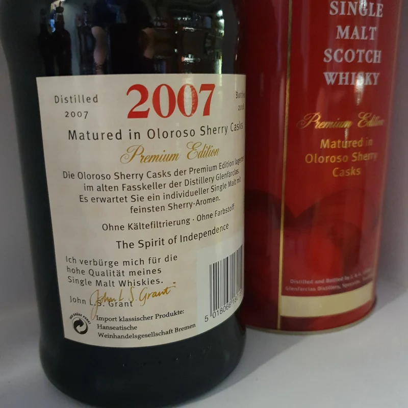 X Glenfarclas 2007 sherry cask mit roter Blech DOSE 0,7l 46 % vol. Edition single malt scotch whisky