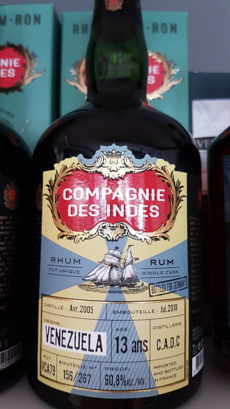 x Compagnie des Indes Venezuela 13 0,7l 60.8%vol. cdi Rum
