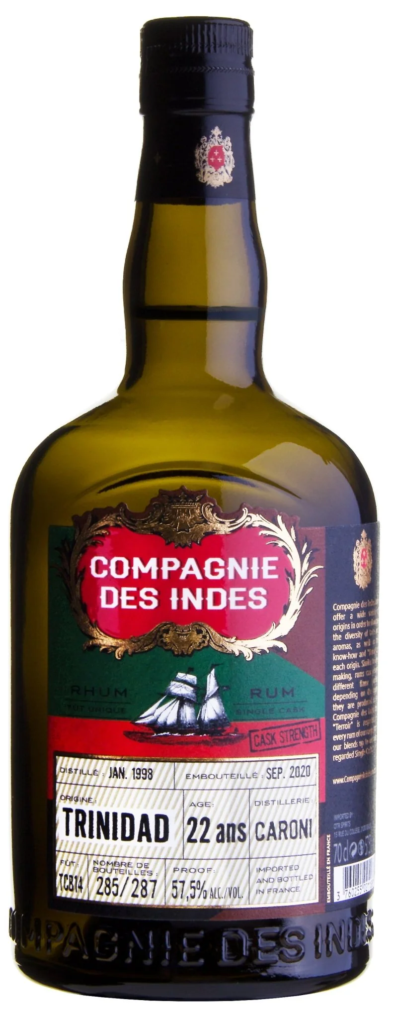 x Compagnie des Indes Rum CDI Trinidad Caroni 22Y 0,7l 57,5%vol.
