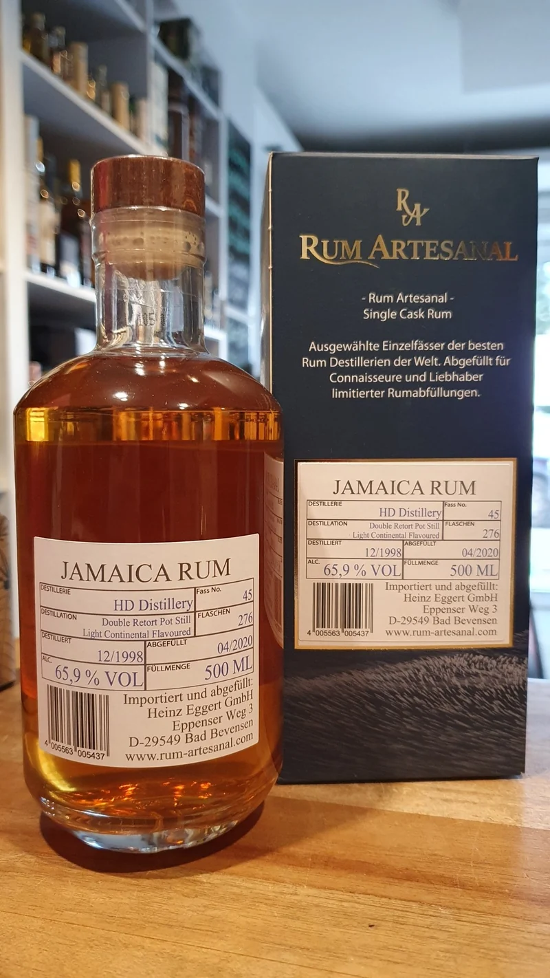 X RA Jamaica HD Hampden 1998 2020 HLCF 0,5l #45 65,9% vol.single cask Rum Artesanal