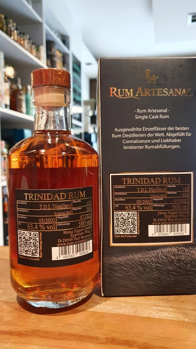 x RA Trinidad TDL 2002 2021 #133 0,5l 63,4%vol. single cask Rum Artesanal