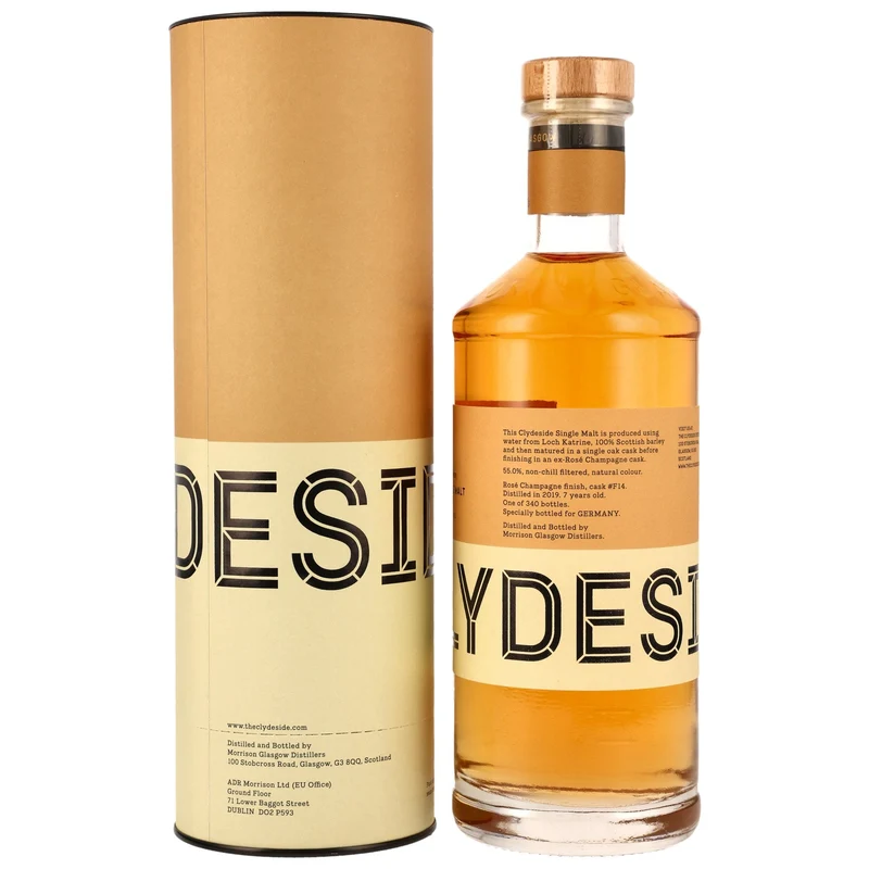CLYDESIDE - 7 Jahre Rose Champagne Cask Finish #F14 - 55% Vol.