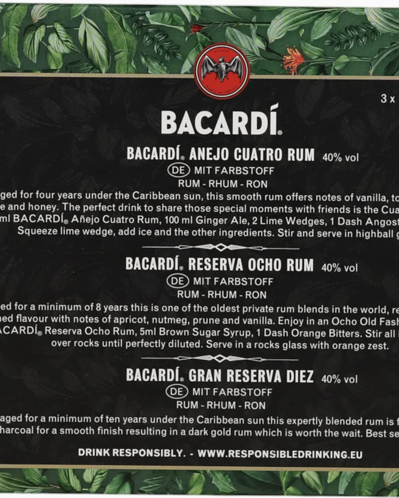 BACARDI - Discovery Pack Probierset 3x 0,1 L - 40% Vol.