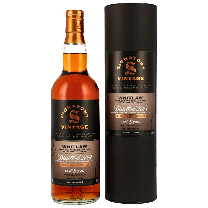 WHITLAW - 2018/2026 8 Jahre 1st Fill PX Sherry Butts Finish - 46% Vol.