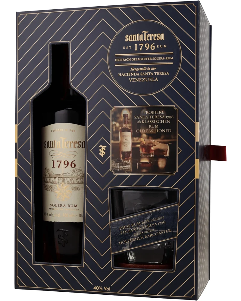 SANTA TERESA - 1796 Antiguo de Solera Rum Geschenkset - 40% Vol.