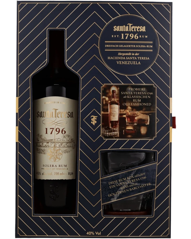 SANTA TERESA - 1796 Antiguo de Solera Rum Geschenkset - 40% Vol.
