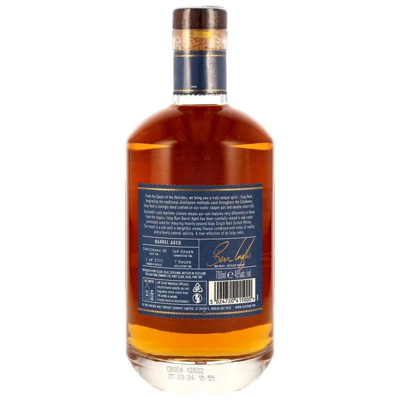 ISLAY RUM COMPANY - Islay Rum Barrel Aged ex Islay Whisky Cask - 46% Vol.